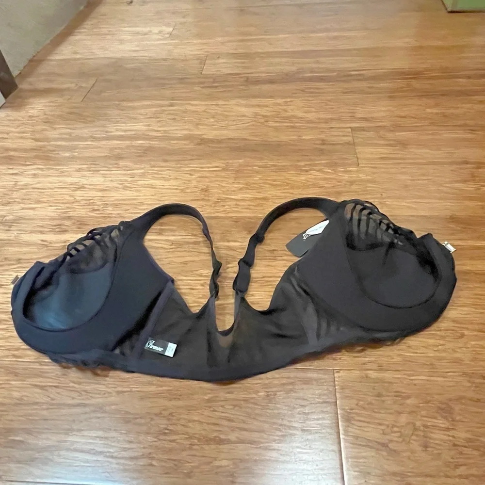 NWT! Paramour by Felina Angie Front Close Minimizer Elegant Black Lace Bra. 38G - Picture 3 of 14